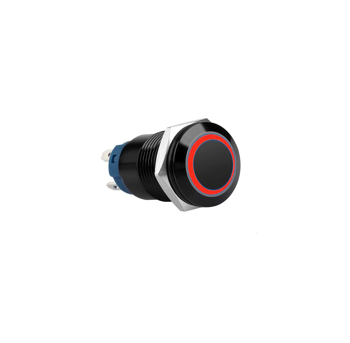 Drukschakelaar rode verlichting - 19mm - 1NO1NC Drukschakelaar rode verlichting - 19mm - 1NO1NC